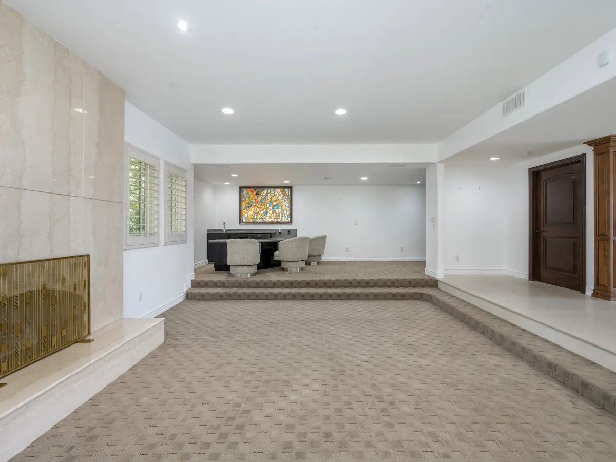 Carpet in a finished basement